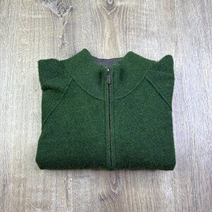 Kinross Men's Green Cashmere 1/4 Soft Knit Mock Neck Long Sleeve Sweater 2XL